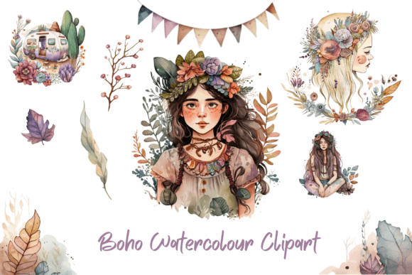Download Boho Watercolour Clipart - Boho Collection