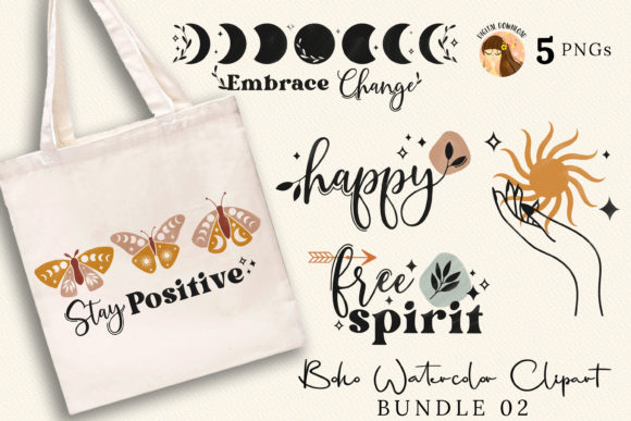 Download Boho Watercolor Clipart Bundle 02 - Boho Collection