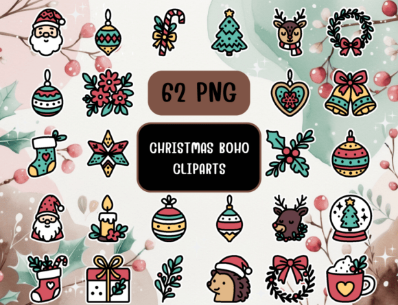 Download Christmas BoHo Clip Art - Boho Collection