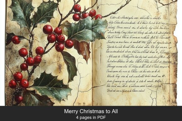 Download Vintage Holly Journal Pages - Vintage holly Collection