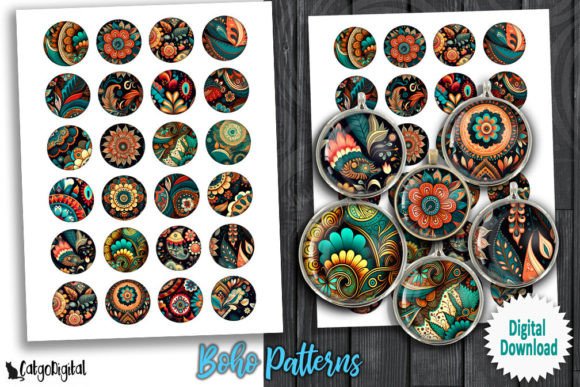 Download Boho Patterns Digital Collage Sheets - Boho Collection