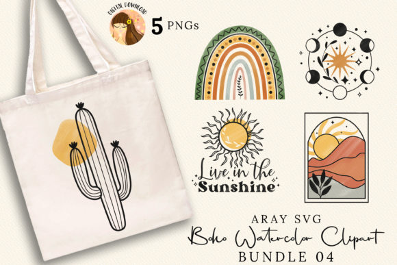 Download Boho Watercolor Clipart Bundle 04 - Boho Collection