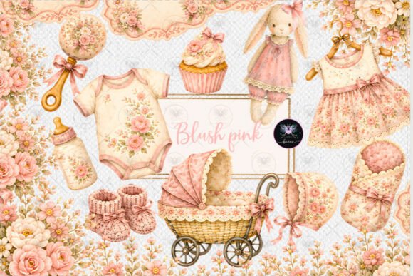 Download Blush Pink Floral Baby Clipart - Floral Collection
