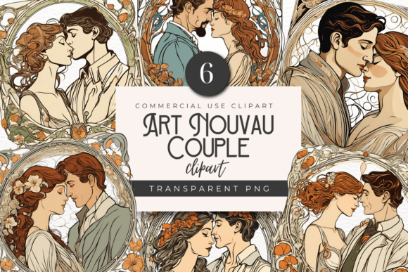 Download Art Nouvau Couple, Boho Clipart PNG - Boho Collection