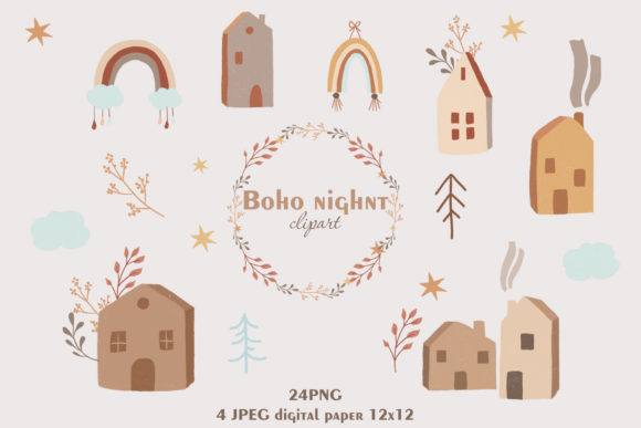 Download Boho Clipart PNG, Boho House Clipart PNG - Boho Collection