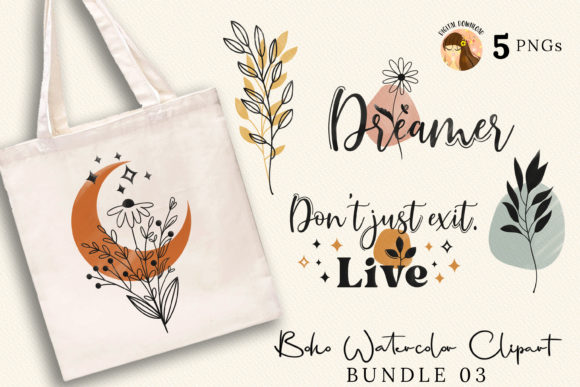 Download Boho Watercolor Clipart Bundle 03 - Boho Collection