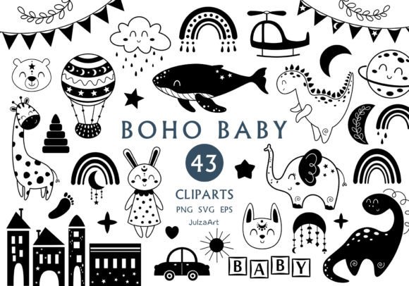 Download Boho Baby Svg, Black Bohemian Clipart - Bohemian clipart Collection