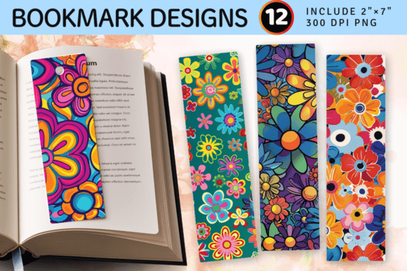 Download Funky Groovy Boho Flowers PNG Bookmark D - Boho Collection