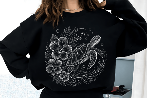 Download Ocean Floral Sea Turtle Marine Life PNG - Floral Collection